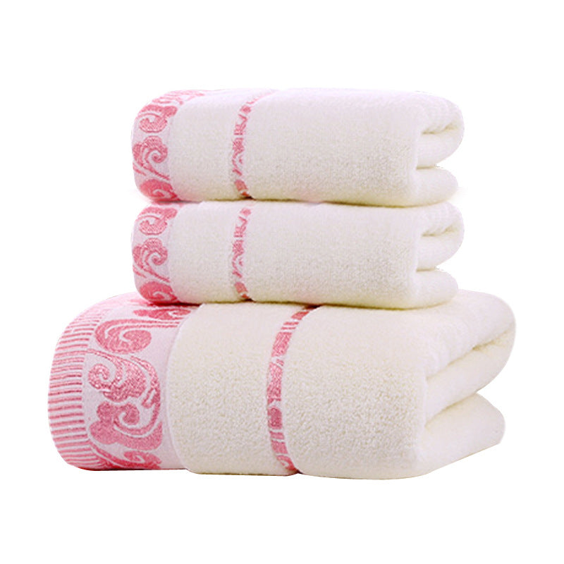 Pure Cotton Luxury Three-Piece Towel Set – Soft, Thick, Elegant
