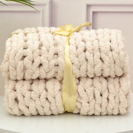 Handmade Thick Wool Woven Blanket in Various Colors