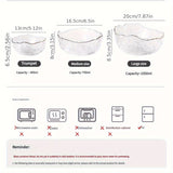 [Glass Mixing Bowls] Glass Mixing Bowls, Glass Serving Bowls, Clear Glass Bowls, Salad Bowl Set, Large Medium SmallThree-piece Glass Bowl Set, Glass Tableware, for Cereals, Desserts, Fruits, Oatmeal, Ice Cream, for Home Kitch Julia M LifeStyles