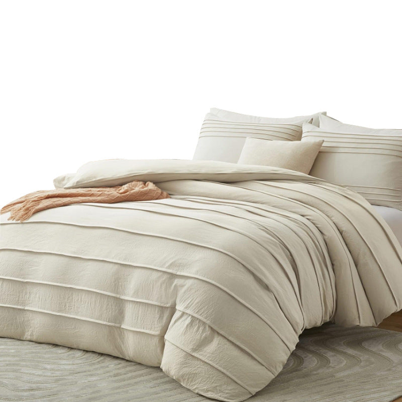 Light Beige Pleated Foreign Trade Quilt Three-piece Suit