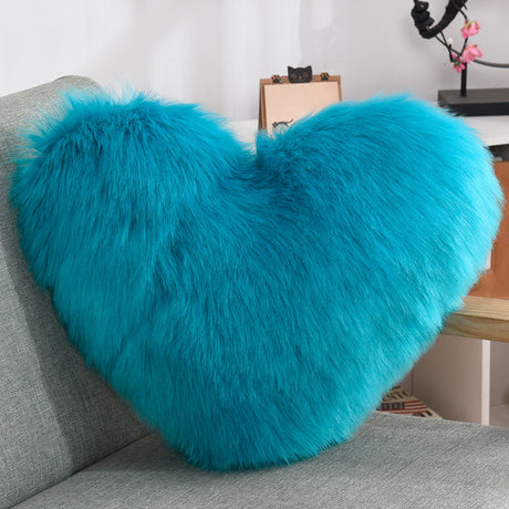 Heart-Shaped Long Plush Fluffy Cushion Cover - Julia M LifeStyles