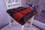 Dark Retro Southeast Asian Cotton Linen Luxurious Chair Cushion