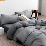 Cotton Simple Knitted Jacquard Quilt Cover Bedding Set