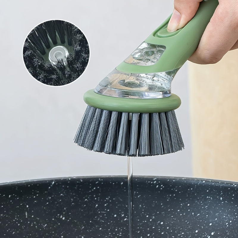 Extended Handle Ergonomic Dishwashing Brush with Soap Dispenser, Replaceable Head for Easy Cleaning of Pots, Pans & Sinks - Essential Kitchen Tool Julia M LifeStyles