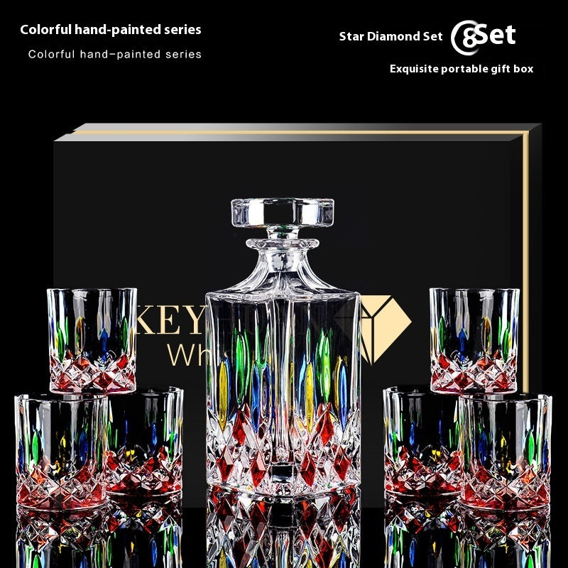 Painted Crystal Glass Liquor Glass Set - High-grade Wine Set