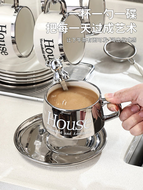 Accessible Luxury Coffee Cup Set High-End Exquisite Ceramic Cup Mug Afternoon Tea Tea Set Cup Water Cup Fancy - Julia M LifeStyles