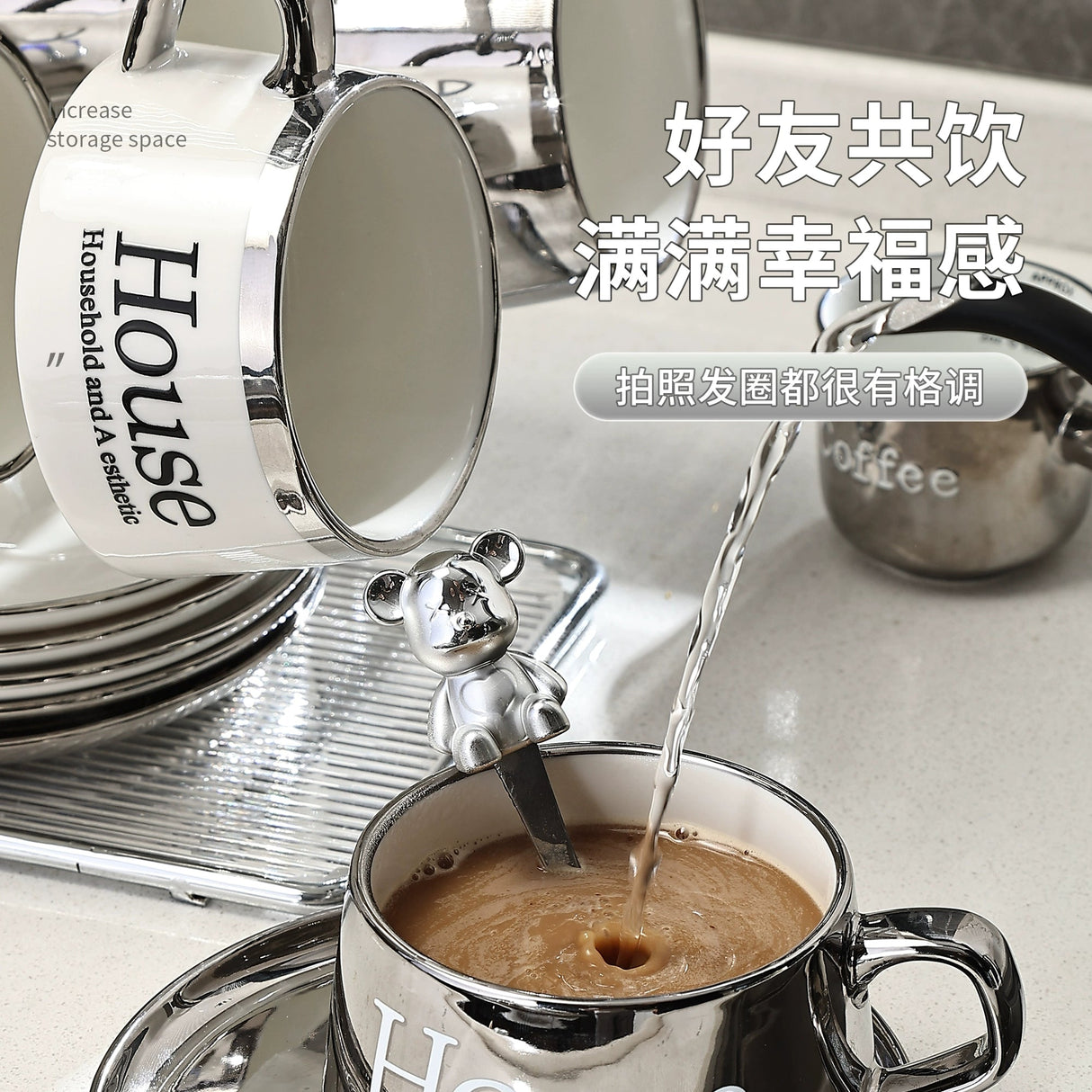 Accessible Luxury Coffee Cup Set High-End Exquisite Ceramic Cup Mug Afternoon Tea Tea Set Cup Water Cup Fancy - Julia M LifeStyles