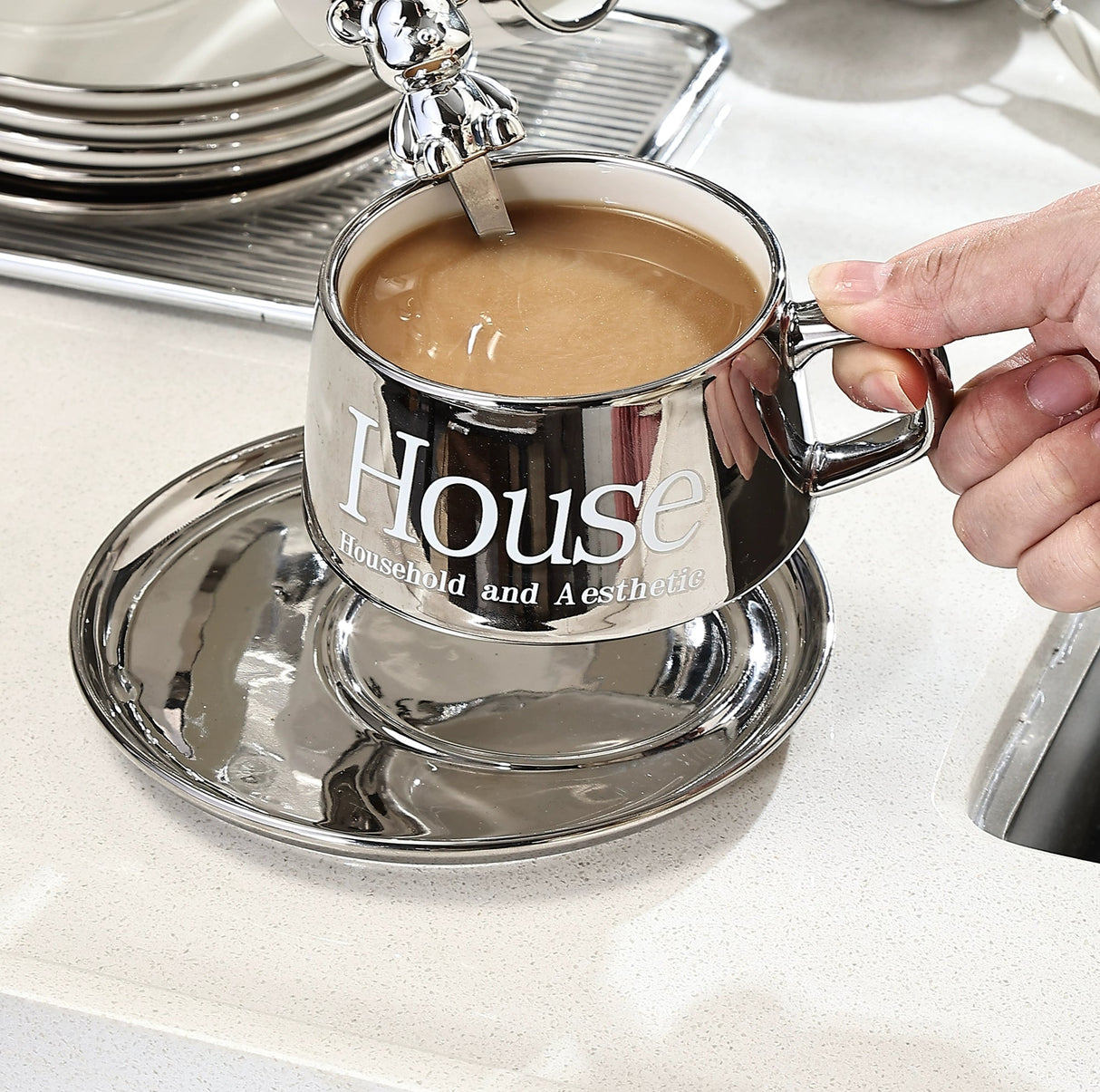 Accessible Luxury Coffee Cup Set High-End Exquisite Ceramic Cup Mug Afternoon Tea Tea Set Cup Water Cup Fancy - Julia M LifeStyles