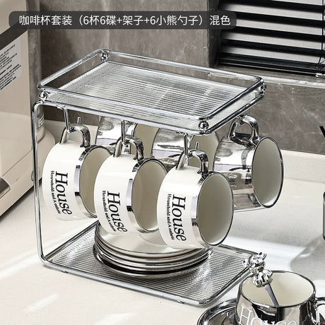 Accessible Luxury Coffee Cup Set High-End Exquisite Ceramic Cup Mug Afternoon Tea Tea Set Cup Water Cup Fancy - Julia M LifeStyles