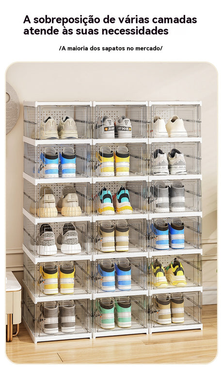 Transparent Foldable Shoe Storage Box - Dustproof & Space-saving Design - Julia M LifeStyles