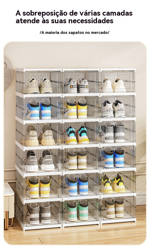 Transparent Foldable Shoe Storage Box - Dustproof & Space-saving Design - Julia M LifeStyles
