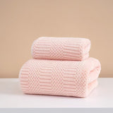 Wide Stripe Dark Stripe Coral Velvet Printing Towels Suit