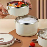 1 Set Of Stainless Steel 4 Layer Lunch Box With Lid With Complementary Bag & Cutlery Large Capacity Storage Bucket, For Camping, Picnic, School, Office, And Outdoor Adventures Julia M Home & Kitchen