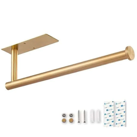 Adhesive Stainless Steel Paper Towel Holder Adhesive Stainless Steel Paper Towel Holder 12000027467085792-Brushed Gold kitchen accessories 19
