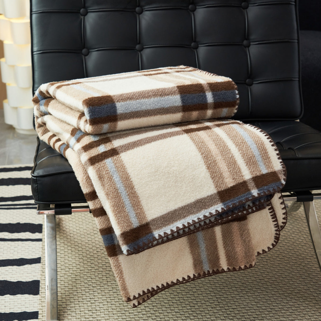 Antique Plaid Cashmere Blanket Thickening Warm Leisure - Julia M LifeStyles