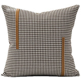 American Modern Light Luxury Retro Houndstooth Leather Patchwork Sofa Model Room Designer Pillow Cushion with Pillow Core - Julia M LifeStyles