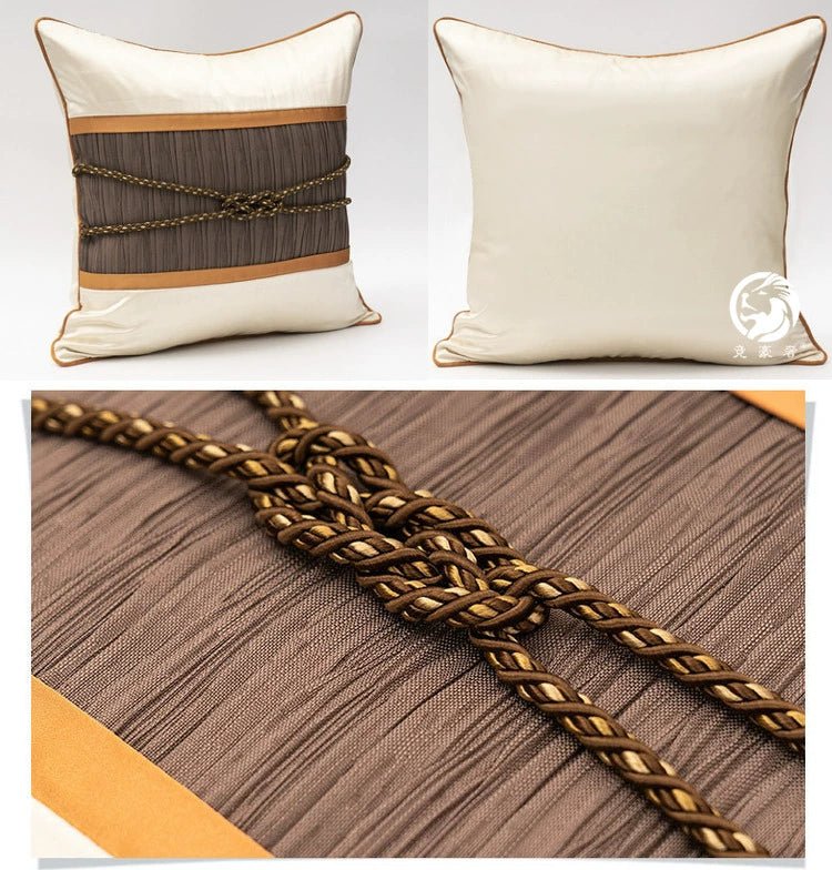 American Modern Light Luxury Retro Houndstooth Leather Patchwork Sofa Model Room Designer Pillow Cushion with Pillow Core - Julia M LifeStyles