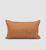 American Modern Light Luxury Retro Houndstooth Leather Patchwork Sofa Model Room Designer Pillow Cushion with Pillow Core - Julia M LifeStyles