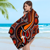 Australian Aboriginal Art Anime Beach Swimming Towel Soft Absorbent Washcloth Children's Gifts for Kids Travel Camping Gym - Julia M LifeStyles
