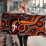 Australian Aboriginal Art Anime Beach Swimming Towel Soft Absorbent Washcloth Children's Gifts for Kids Travel Camping Gym - Julia M LifeStyles