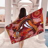 Australian Aboriginal Art Anime Beach Swimming Towel Soft Absorbent Washcloth Children's Gifts for Kids Travel Camping Gym - Julia M LifeStyles