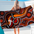 Australian Aboriginal Art Anime Beach Swimming Towel Soft Absorbent Washcloth Children's Gifts for Kids Travel Camping Gym - Julia M LifeStyles
