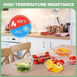 12pcs Glass Food Storage Containers with Leak-Proof Airtight Snap-Lock Lids - Microwave, Oven, Freezer & Dishwasher Safe Square Meal Prep Containers for Lunch, Pantry & Leftovers - Reusable Space-Saving Kitchen Organizers, Ki - Julia M LifeStyles