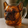 Elegant 3D Sculpted Dog Face Glazed Glass Cup
