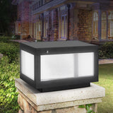 12-Inch Black Solar Powered LED Post Cap Light - Elegant Modern Outdoor Lighting Solution