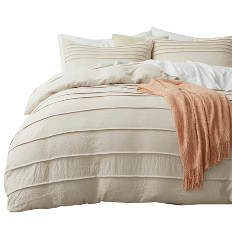 Light Beige Pleated Foreign Trade Quilt Three-piece Suit