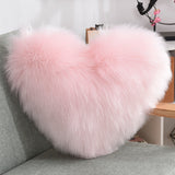 Heart-Shaped Long Plush Fluffy Cushion Cover - Julia M LifeStyles
