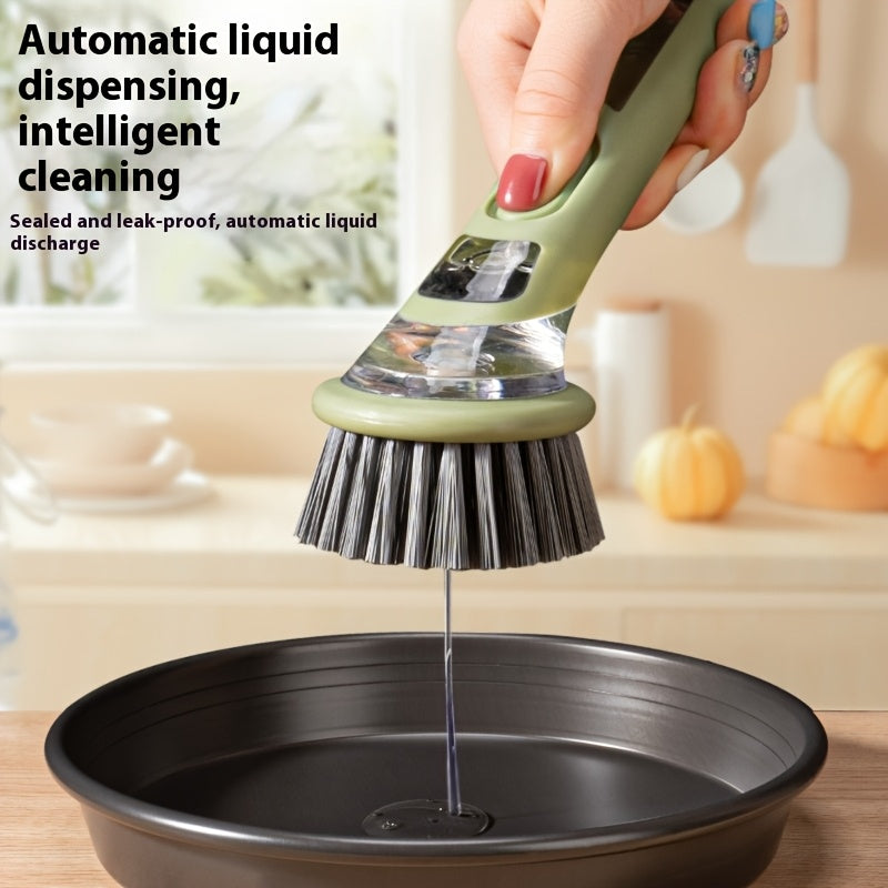 Extended Handle Ergonomic Dishwashing Brush with Soap Dispenser, Replaceable Head for Easy Cleaning of Pots, Pans & Sinks - Essential Kitchen Tool Julia M LifeStyles