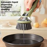 Extended Handle Ergonomic Dishwashing Brush with Soap Dispenser, Replaceable Head for Easy Cleaning of Pots, Pans & Sinks - Essential Kitchen Tool Julia M LifeStyles
