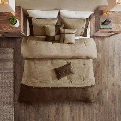 Madison Park Boone 7-Piece Faux Suede Comforter Set – King/California King