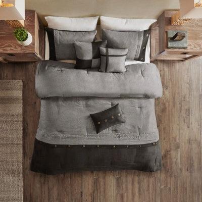 Madison Park Boone 7-Piece Faux Suede Comforter Set – King/California King