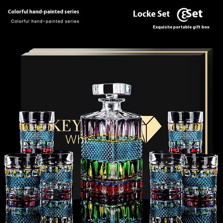 Painted Crystal Glass Liquor Glass Set - High-grade Wine Set