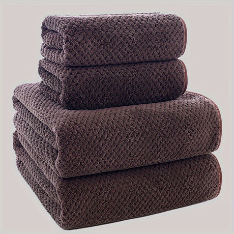4-Piece Coral Fleece Bath Towel Set