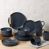 Elegant 12-Piece Stoneware Dinner Plates and Bowls Set for Exquisite Dining Experiences