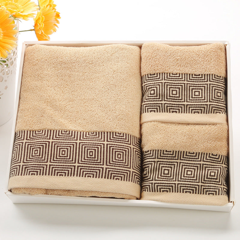 Pure Cotton Luxury Three-Piece Towel Set – Soft, Thick, Elegant