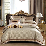 IvaRose Luxury Blue Black Silk Satin Bedding Set - Queen/King Size - Julia M LifeStyles