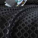 IvaRose Luxury Blue Black Silk Satin Bedding Set - Queen/King Size - Julia M LifeStyles