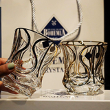 Bohemia Crystal Gold Whiskey & Wine Glass Set Julia M LifeStyles