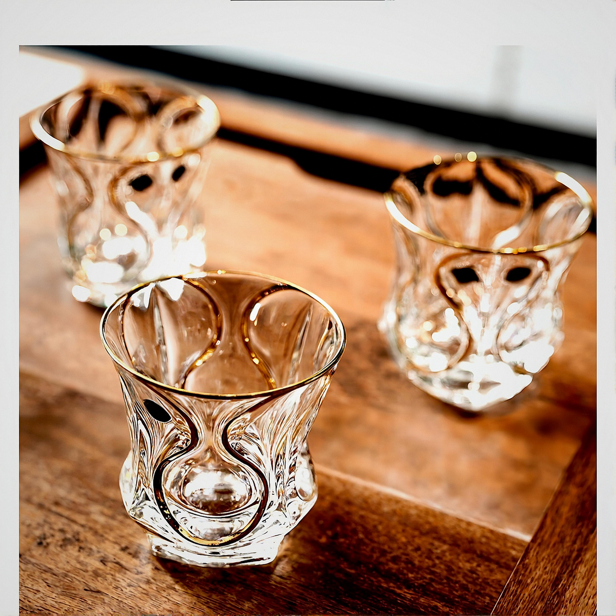 Bohemia Crystal Gold Whiskey & Wine Glass Set Julia M LifeStyles