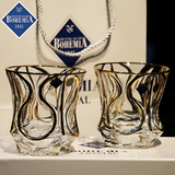 Bohemia Crystal Gold Whiskey & Wine Glass Set Julia M LifeStyles
