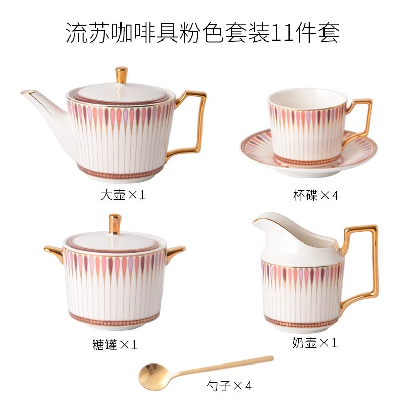 Luxury European-Style Bone China Tea Set for Six - Julia M LifeStyles
