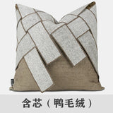 Living Room Three-Dimensional Woven Brown Texture Pillow - Julia M LifeStyles