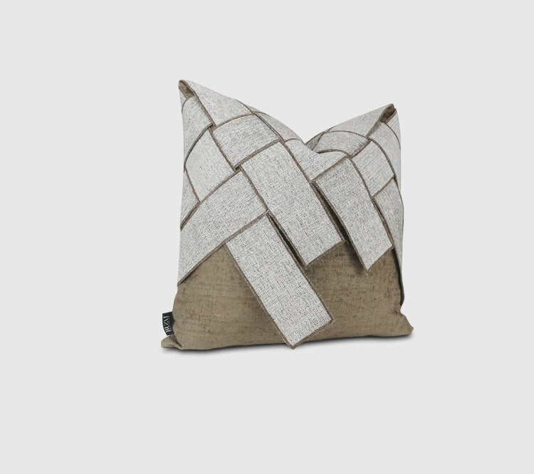 Living Room Three-Dimensional Woven Brown Texture Pillow - Julia M LifeStyles
