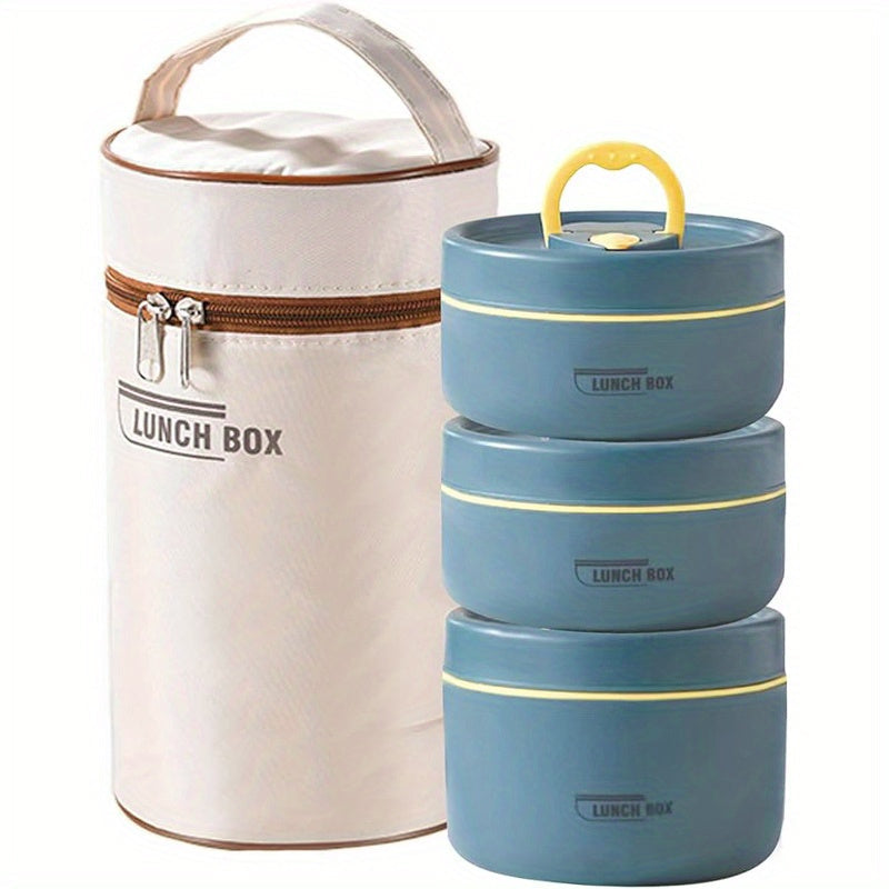 3-in-1 Insulated Stainless Steel Lunch Box - Stackable & Reusable Julia M LifeStyles
