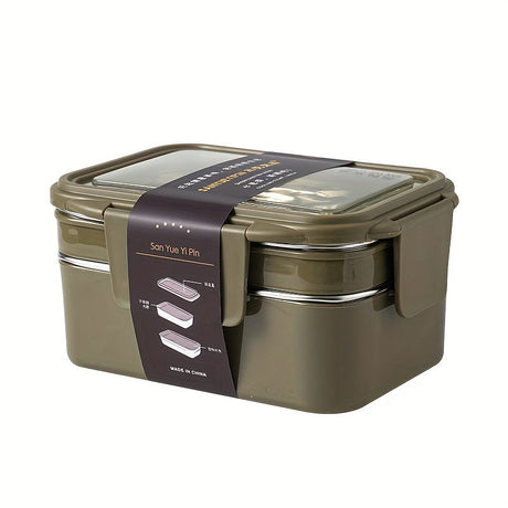 1pc Programmable Stainless Steel Lunch Box with Grids, Leakproof Bento Container, Dishwasher Safe, Rectangle Food Storage for Office, School, Canteen, Home Kitchen - No Electricity Needed,Back to School Julia M LifeStyles