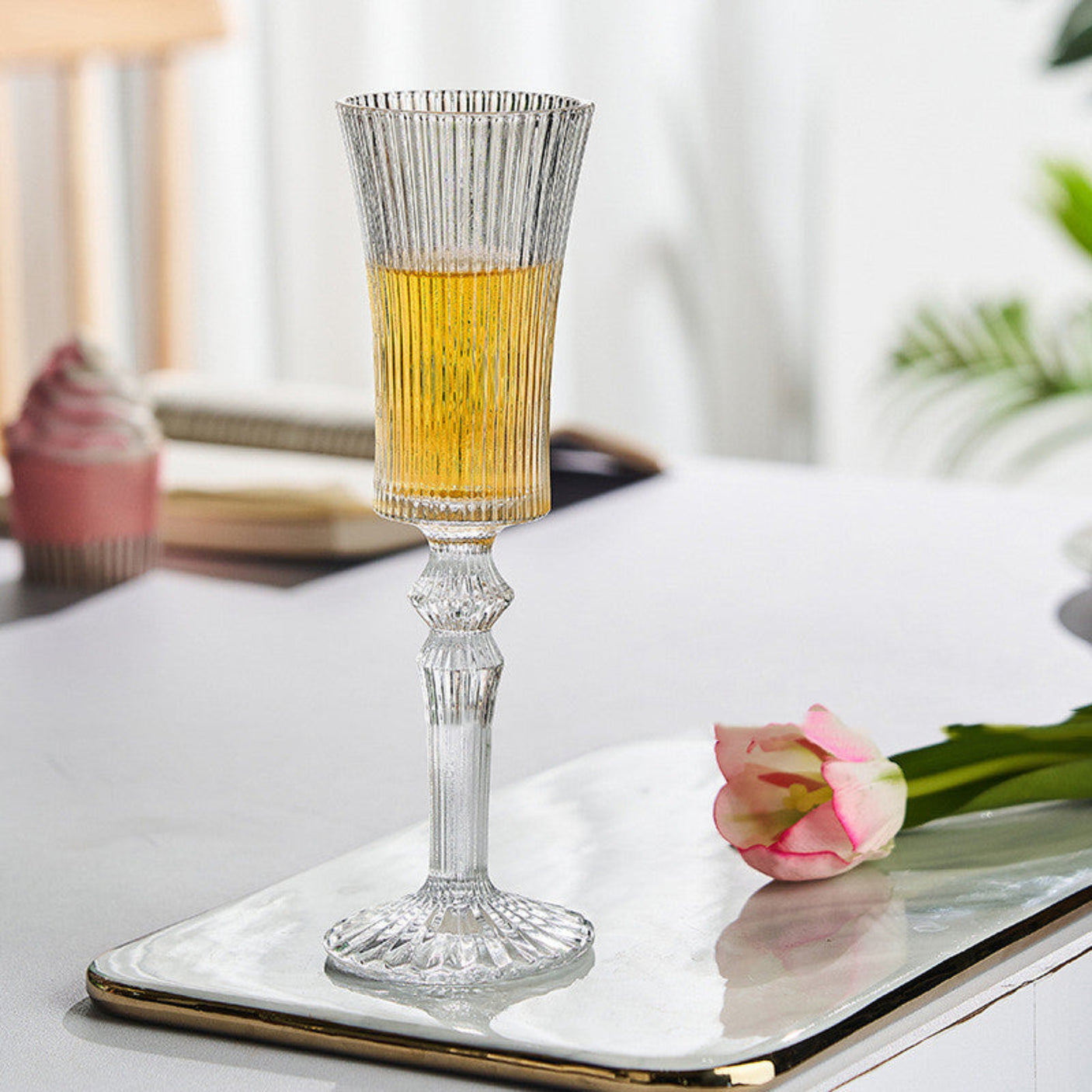Mild Luxury Retro 140ml Striped Glass Goblet